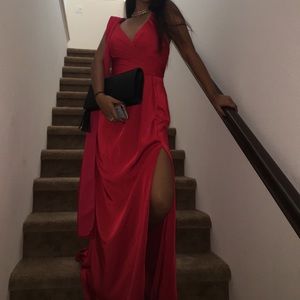 Beautiful Red Prom Dress with slit